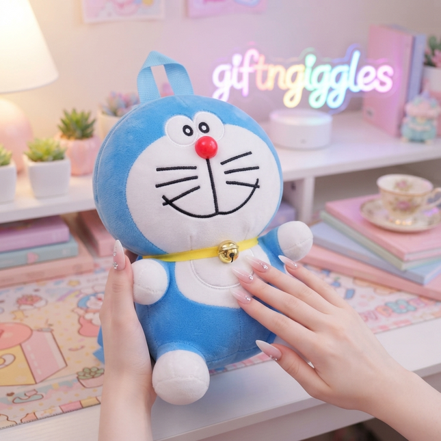 Cute & Cozy Doraemon Plush Backpack for Kids 🎒🌈 – Perfect Gift for Little Fans 🎁😊