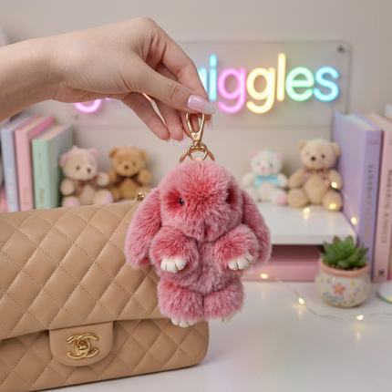 Fluffy Bunny Bag Charm