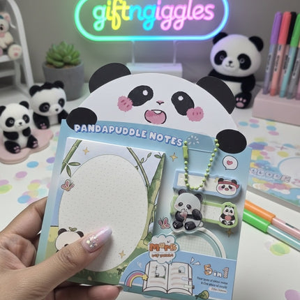 Cute Panda Sticky Notes with Keychain