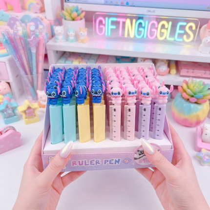 ✨ Stitch Ruler Pen – Cute Stationery Essential 🖊️📏