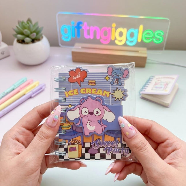 📓 Cute Stitch & Angel Spiral Pocket Diary