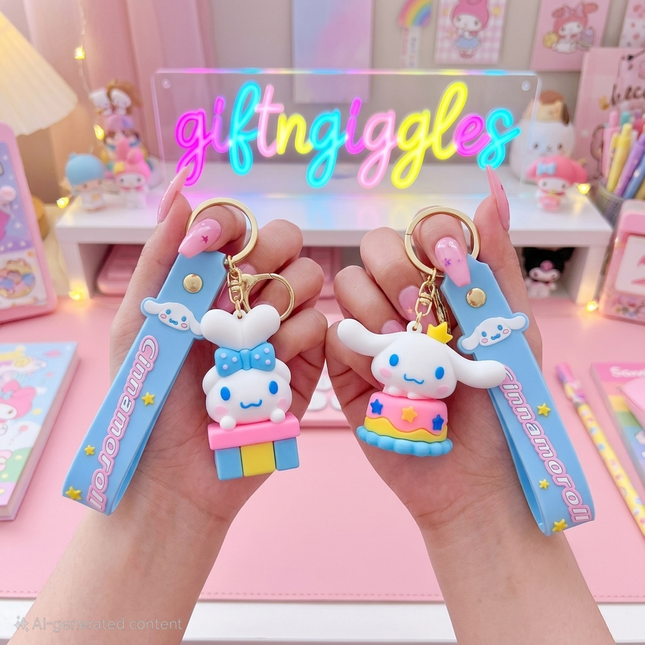 🎀 Pastel  Sanrio Cinnamoroll 3D Bag Charm & Keychain ☁️✨