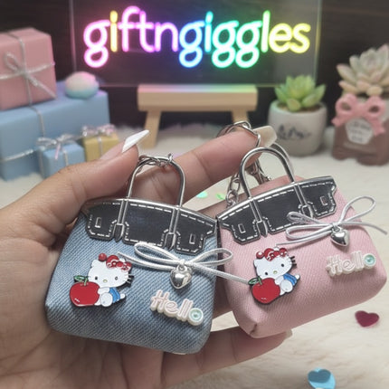 Hello Kitty Denim Bag Keychain Bag Charm
