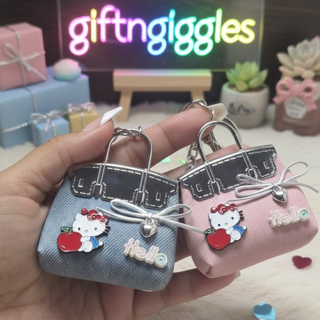 Hello Kitty Denim Bag Keychain Bag Charm