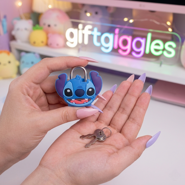 Kawaii Stitch Character Decorative Lock and Key Set