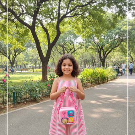 Barbie Pink Handbag – Cute Cartoon Shoulder Bag with Chain Handle for Kids & Girls 💕✨