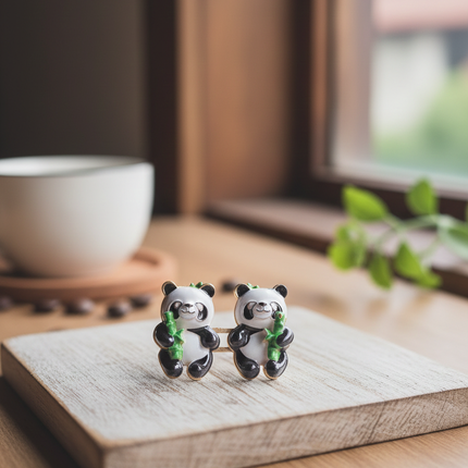 Panda Jeans Button-Cute Enamel Denim Accessory