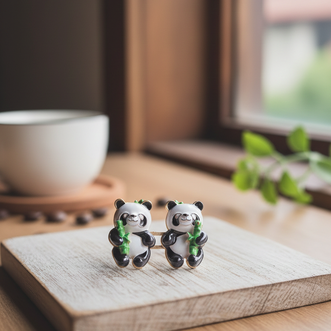 Panda Jeans Button-Cute Enamel Denim Accessory