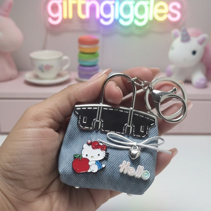 Hello Kitty Denim Bag Keychain Bag Charm