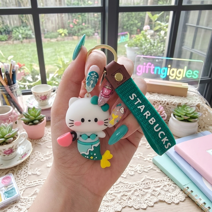 Starbucks Keychain Hello Kitty/Pochacco