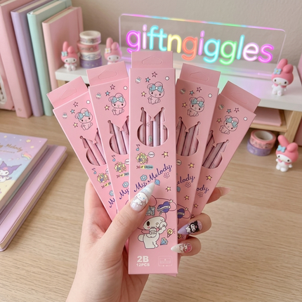 🎀 Kawaii Sanrio Character 2B Pencils Pack (12-Piece Set) 🦄