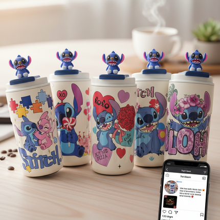 Cute Stitch Coffee Tumbler