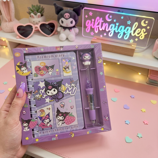 😈🔮 Kuromi Sanrio Premium Diary & Pen Gift Set 🔮😈