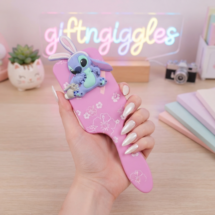 ✨ Stitch Floral Delight Hairbrush 🌸💙🐰