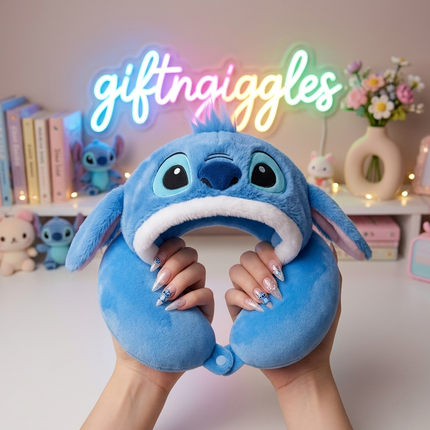 Stitch Plush Neck Pillow - Your Cuddly Travel Companion! ✨