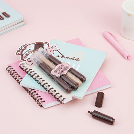 Chocolate Scented Highlighters – Set of 4 Smooth & Sweet Markers 🍫✨