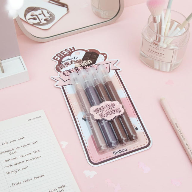 Chocolate Scented Highlighters – Set of 4 Smooth & Sweet Markers 🍫✨
