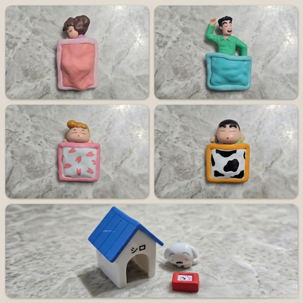 Shinchan Sleeping Family Figurines (6 Pieces Set)