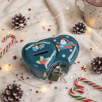 Christmas Dual Heart Piggy Bank