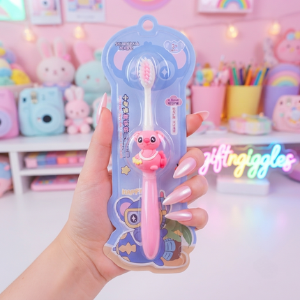 ✨ Disney Stitch & Angel Inspired Kids Toothbrush – Cute Kawaii Soft Bristle Manual Toothbrush 🦷💙💖