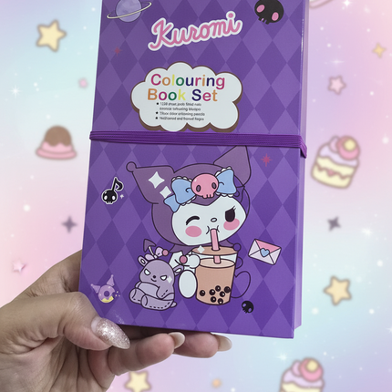 Kuromi Colouring Book cum scratch book set