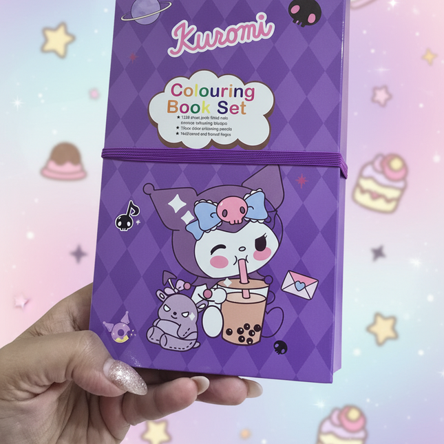 Kuromi Colouring Book cum scratch book set