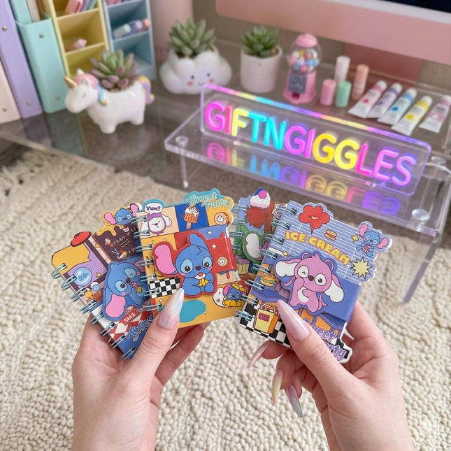 📓 Cute Stitch & Angel Spiral Pocket Diary