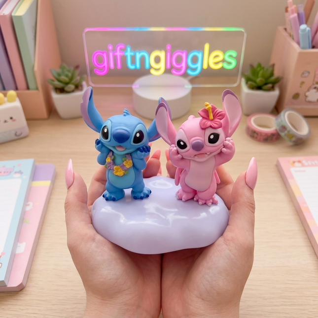 Adorable Stitch & Angel Figurines: The Perfect Lilo & Stitch Decor! 🌺✨