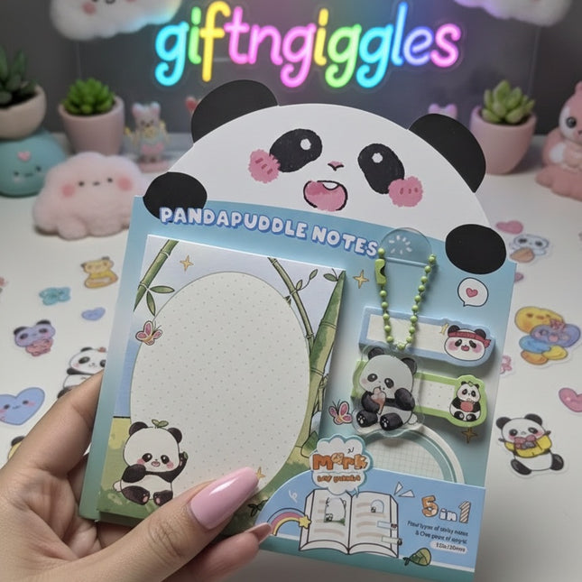 Cute Panda Sticky Notes with Keychain