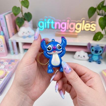 ✨ Adorable Stitch Acrylic Keychain – Cute Cartoon Bag Charm 💙🌴