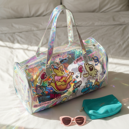 Holographic Cartoon Duffle Bag