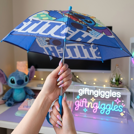 Kawaii Stitch Cartoon Print Umbrella - Cute Disney Inspired Rain Gear