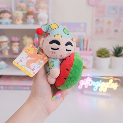Cuddle Up with Your Favorite Shin-chan Plush Keychain! 🍉😴