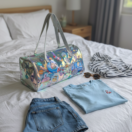 Large Space-Themed Duffle Bag – Stylish & Spacious