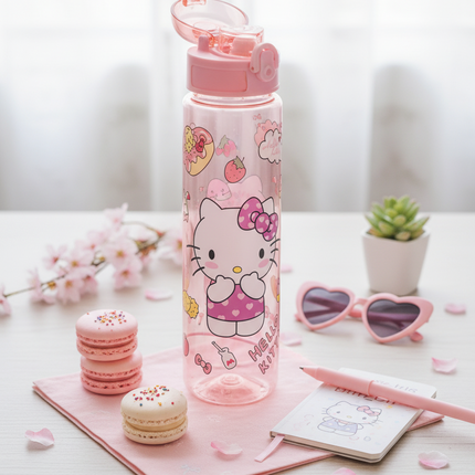 Hello Kitty Water Bottle   – Cute Pink Cartoon Bottle for Travel (750ml)