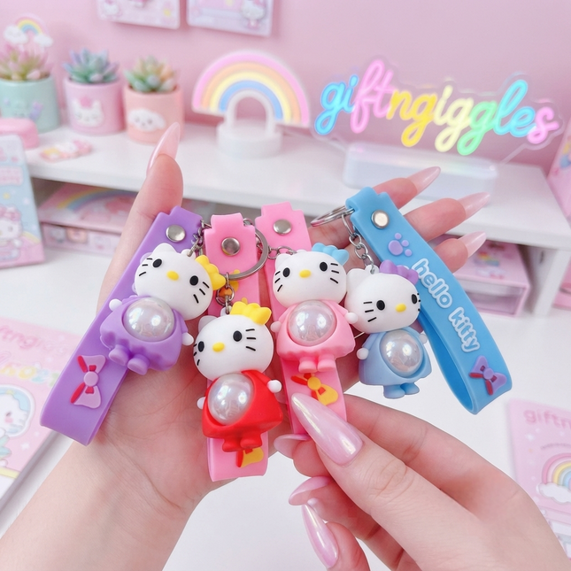 🎀 Magical Hello Kitty Light-Up Keychain 🌟✨