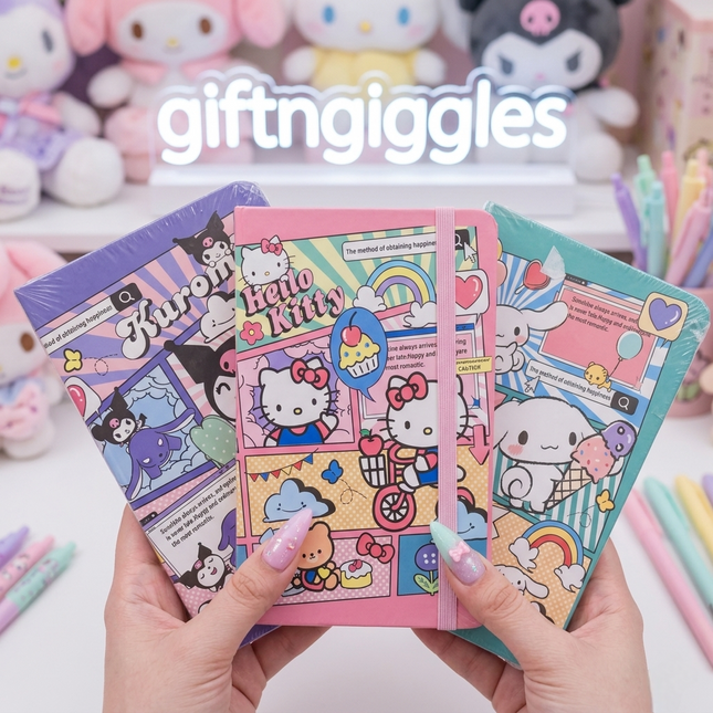 ✨ Cute Sanrio Character Pocket Notebooks with Elastic Band Closure ✨