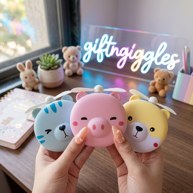 Mini Fan with LED nd Mirror