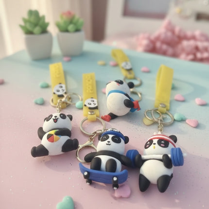 Gym Panda Keychain / Bag Charm