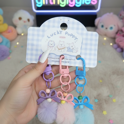 Pom pom Bag/Zip Charms 3 Pieces Set