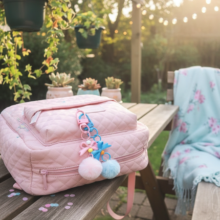 Pom pom Bag/Zip Charms 3 Pieces Set