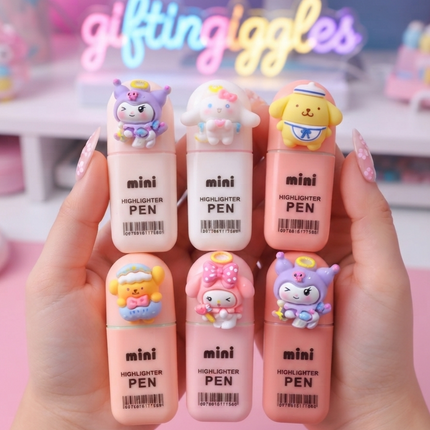 ✨ Kawaii Sanrio-Inspired Mini Highlighter Collection 🎀🖊️