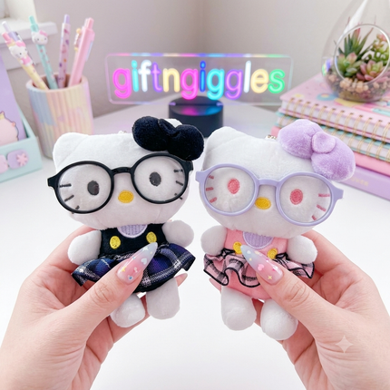 🎀 Cute Sanrio Hello Kitty Nerd Plush Keychain & Bag Charm 🎀