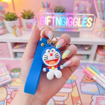 ✨ Doraemon Kawaii Charm Keychain - Perfect Backpack Accessory! 🤖💙