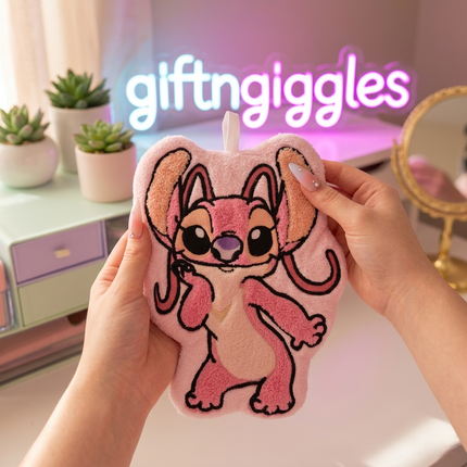 💙 Stitch & Angel Cute  Hand Towels Pink & Blue 🌸