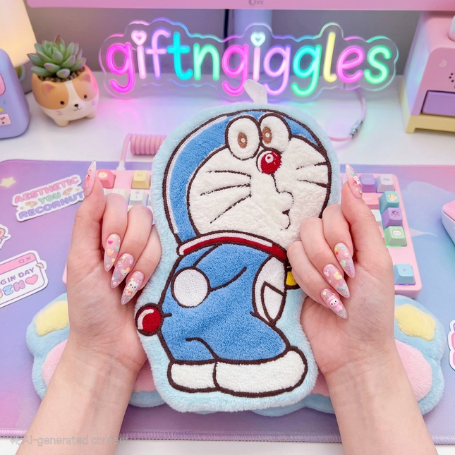 Kawaii Doraemon Plush Hanging Hand Towel