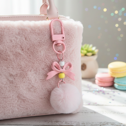 Pom pom Bag/Zip Charms 3 Pieces Set