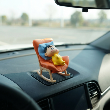 ✨👶 Crayon Shinchan Baby Nap Time Figurine on Rocking Chair - Cute Anime Collectible (Sold Individually) 🧸💤