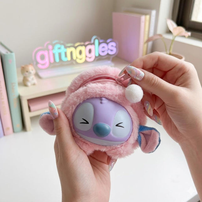 🌸 Hello Kitty & Stitch Plush Pencil Case & Cosmetic Pouch