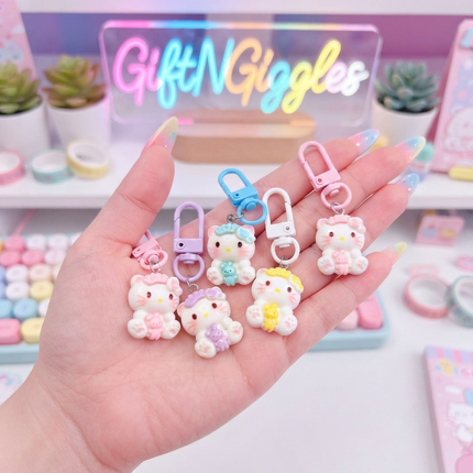 🎀 Cute Hello Kitty Zip Charms & Keychain Accessories – Aesthetic Pastel Bag Charms 🌸✨